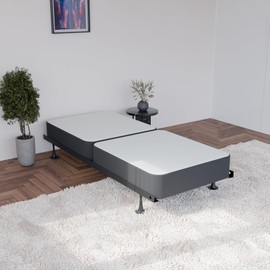 Greaton, 8-Inch Sturdy Box Spring for Mattress Support-Durable and Fully Assembled, Natural Wood Foundation for Twin XL, Black