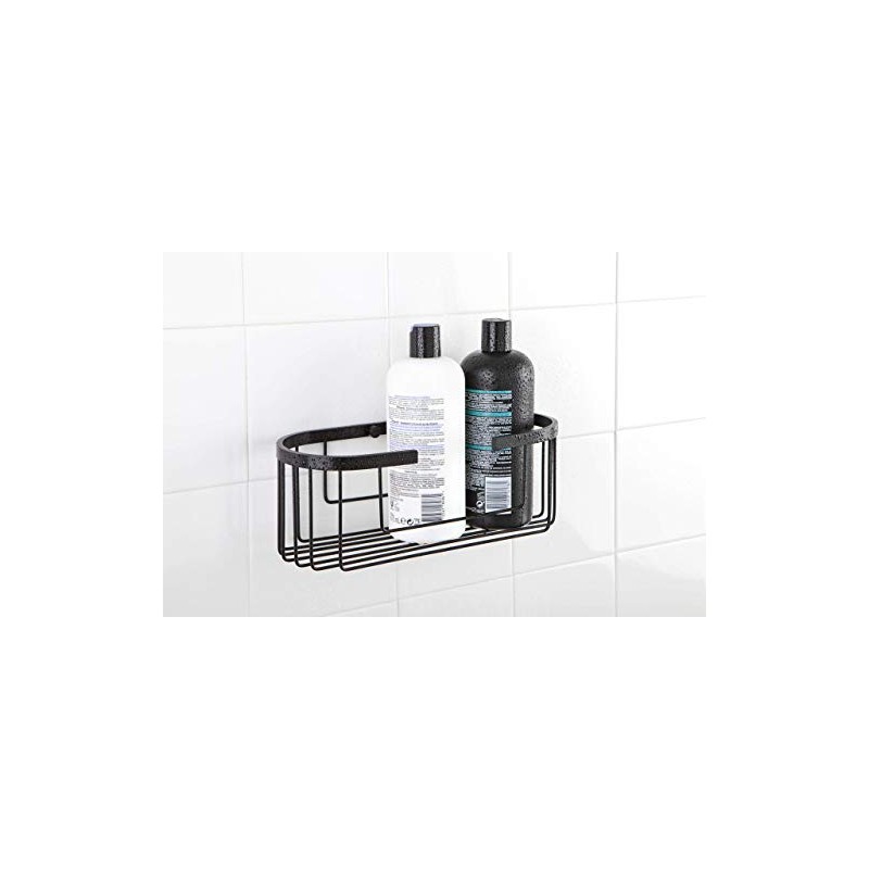 TATAY - Large oval shower basket with front opening. Black
