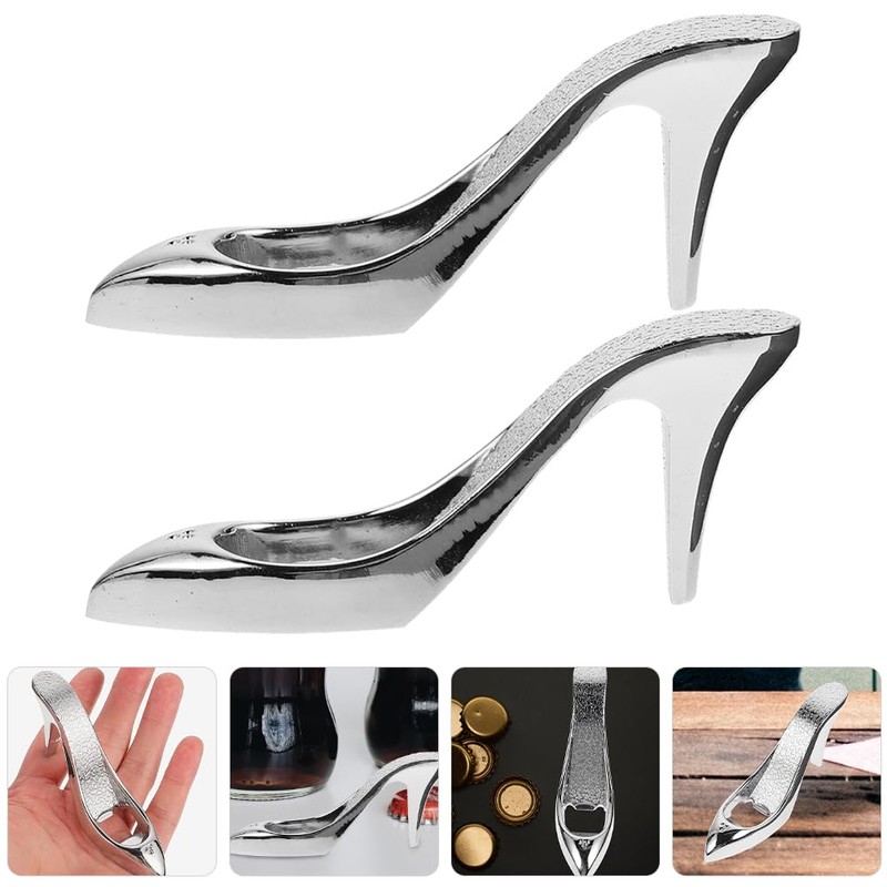 Luxshiny 2-Pack High Heel Shoe Shaped Bottle Opener Compact Beer