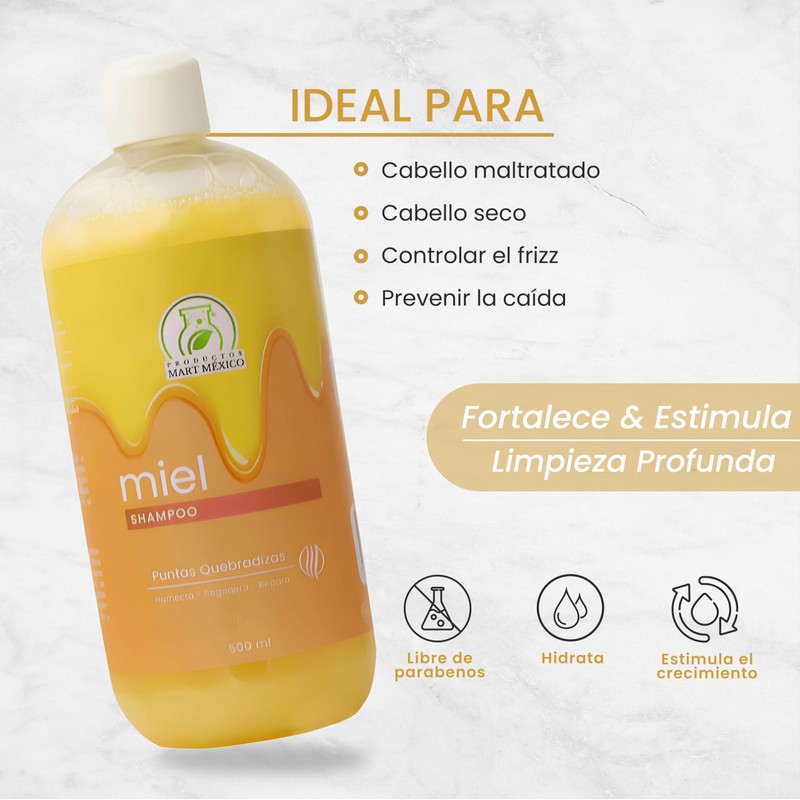 Shampoo De Miel Hidratante Productos Mart Mexico 500 Ml