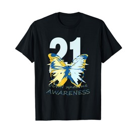 Down Syndrome Butterfly T-Shirt Cute Trisomy Tee T-Shirt