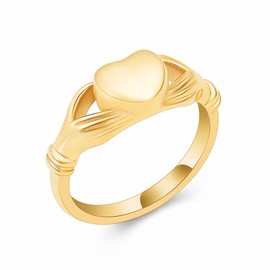 Cremation Ring for Ashes Golden Memorial Keepsake For Ashes Urn Ring Ashes Holder Locket (Gold, 6)
