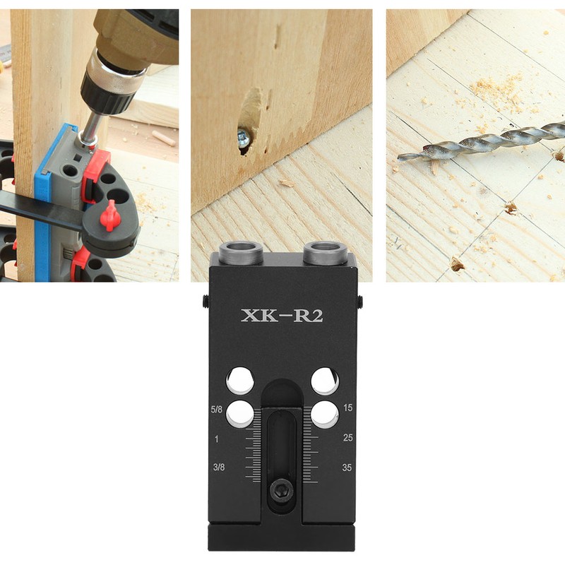 1 Set Black Aluminum Alloy Pocket Hole Jig Set Oblique