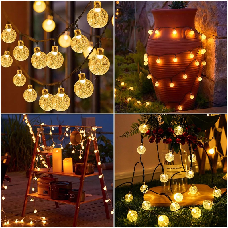 Solar Garden Lights Outdoor, 26.6Ft 30LED Solar String Lights, Solar