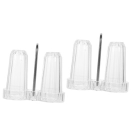 Ciieeo 2 Sets Multipurpose Acrylic Spice Dispenser with Lidded Seasoning Jars and Holder Easy to Clean Space Saving Condiment Storage for Salt Pepper and Spices