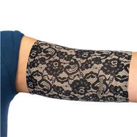 Linphelle Coverpicc - Upper Arm Cover for Picc Line, Soft Microfiber Arm Sleeve, Ideal for Picc Line, Glucose Sensor, Tattoo or Wounds, Black Lace, Size Medium