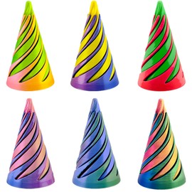 6Pcs Spiral Cone Fidget Toy,Impossible Cone Impossible Pyramid Passthrough Toy,3D Printed Spiral Cone Fidget Toy,Mini Vortex Thread Illusion Desktop Deco Souvenir Gift for Anxiety Relaxing