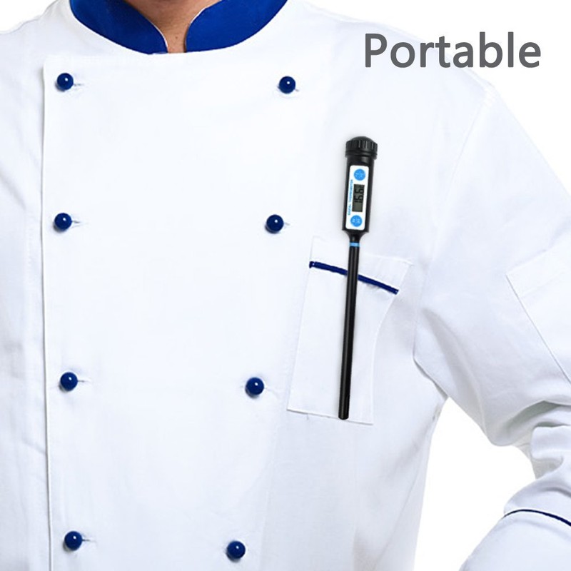 Anpro Digital Kitchen Thermometer - Long Probe LCD Display Thermometer