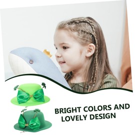 BIUDECO 2pcs Mini Patrick's Day Leprechaun Hat Hair Clips for Women Holiday Hair Decorations