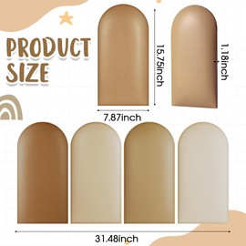 Jetec 4 Pcs Wall Padding for Kids with Autism Playroom Anti Collision 3D 15. 75 x 7. 87 Inch Peel and Stick Headboard Upholstered Wall Panels for Nursery Protection(Brown Series)