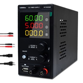 DC Power Supply Variable, Adjustable Switching DC Regulated Bench Power Supply with High Precision 4-Digit LED Display, 5V/2A USB Port, Coarse and Fine Adjustment (60V5A)