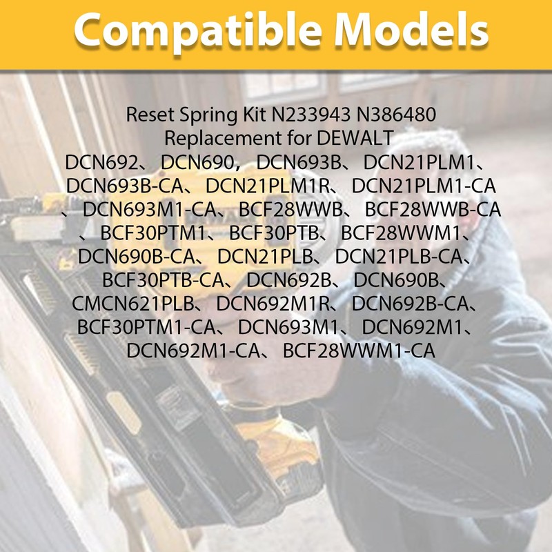 4 pcs Nailer Springs N233943 N386480 Replacement for DEWALT DCN692