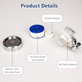 14 Pcs Sink Water Filter with Filter Elements Set, Universal Sink Faucet Filter 360°Rotating,Tap Water Filter Removes Fluoride Hard Water,Faucet Filter Faucet Extender for Home Kitchen Sink