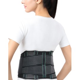 TYNOR Back Support Belt, Back Brace for Lower Back Pain,Breathable Lumbar Support Belt for Men & Women, Herniated Disc, Scoliosis & Lifting, Adjustable Straps with Lumbar Pad (XXL, Premium Black)