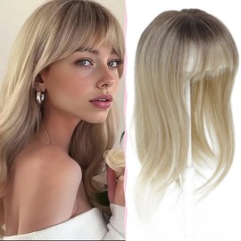 Nexyshe Hair Topper 18 Inch Hair Toppers for Thinning hair Natural Straight Hairpieces with Bangs Fakehair for Ladies with 4''X5'' Base Size
