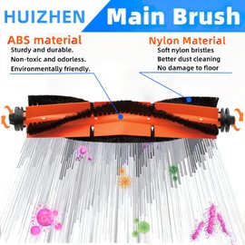 Replacement Parts Kit for Dreame D10 Plus RLS3D Spare Parts, 1 Main Brush, 1 Main Brush Cover, 4 HEPA Filter, 4 Side Brush, 4 Mop Pads, 4 Dust Bags,1 Cleaning Tool