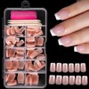 120 Pcs White French Tip Press on Nails Short Coffin