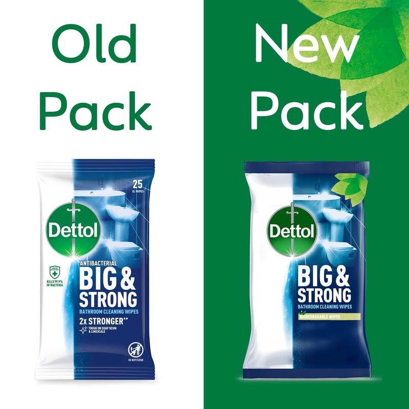 Dettol Big & Strong Limescale Bathroom Cleaning Wipes 25s