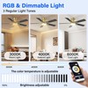 42 Inch Ceiling Fans with lights,RGB Low Profile Ceiling Fan