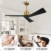 KAPOEFAN 52" Ceiling Fan with Light and Remote,Reversible DC Motor,6Speed,Modern