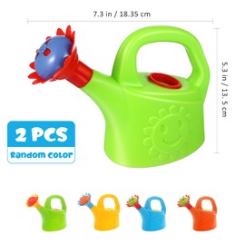 TOYANDONA 2PCS Watering Can Toys, Interesting Plastic Watering Can Toys Play House Garden Watering Can Toys for Children Beach Sand Toys (Random Color)
