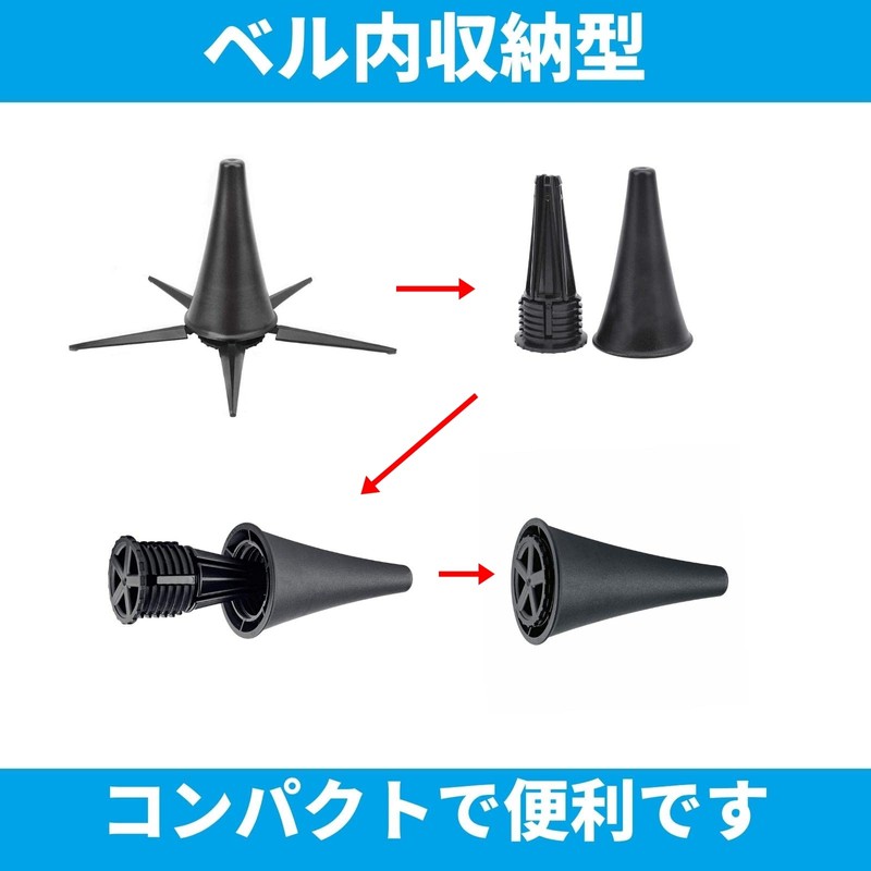 KINOKINO Clarinet Stand, Foldable, Lightweight, Compact, Fall Prevention, Black (5