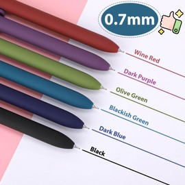 FIOVER Colorful Gel Pens - 6Pcs 0.7mm Multi-Colored Pens, Smooth Writing Coloring Pens for Journaling Note Taking, Cute Aesthetic Office School Supplies Pens(6Pcs-Vintage Colorful)