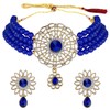 Aheli Kundan Pearl Choker Multi Layered Collar Aretes Set Joyería