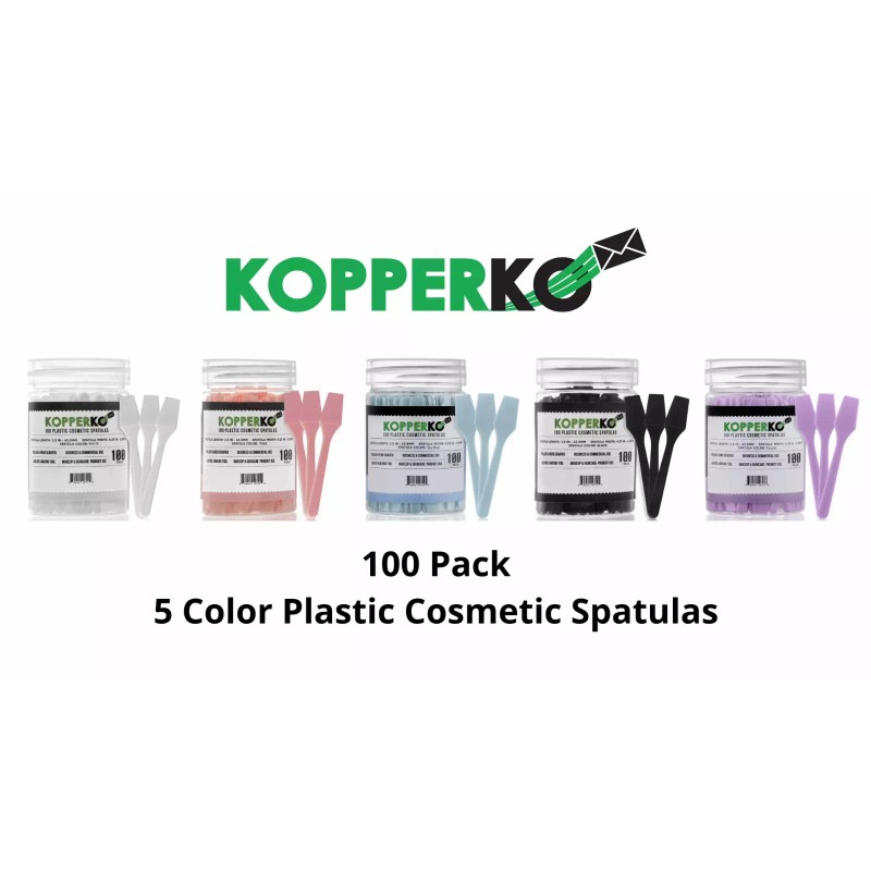 Kopperko Small Plastic Spatulas - 2.5" Cosmetic Makeup Spatulas, Black,