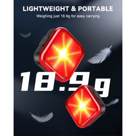 ONVIAN Bike Tail Light 2 Pack, USB Rechargeable Bike Lights for Night Riding, Bright Bicycle Safety Rear Light, IP64 Waterproof, 5 Light Modes, Rear Bike Light for Adults Kids Road Mountain Cycling