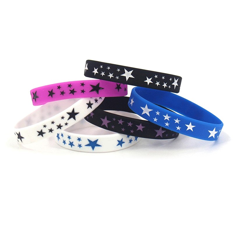POYAMUSE 6pcs Y2K Star Silicone Bracelets Set – Emo Rubber