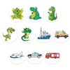 AOEVUIR Pack of 10 Potty Training Stickers Reusable Funny Potty Training Stickers Magic Stickers for Boys Girls Potty Target Stickers with 10 Patterns - Dinosaur Car Plane