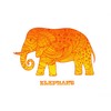Half a Donkey The Orange Zentangle Elephant Design - Large