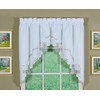 Today's Curtain Verona Reverse Embroidery Window Swag, 38-Inch, White/Blue -