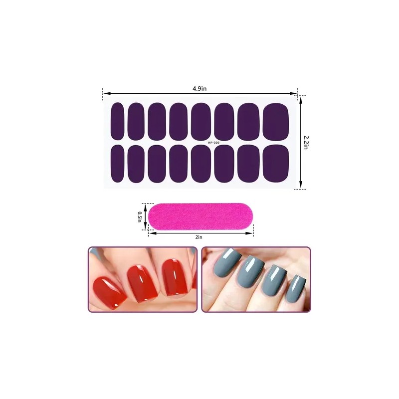 Hojas Pegatinas Uñas Gel Envoltura Completa Pegatizas 3 Pcs