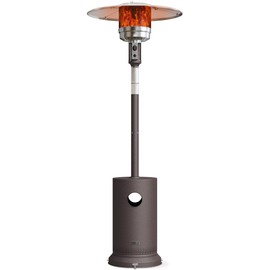 EAST OAK 48,000 BTU Patio Heater for Outdoor Use With Round Table Design, Double-Layer Stainless Steel Burner and Wheels, Outdoor Patio Heater for Home and Commercial, Bronze
