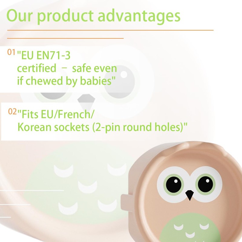 4 Sockets Child Safety Socket, Owl Child Safety Socket, Removable