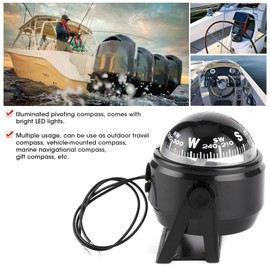 boat compass + Boat Compass Dash Mount Flush,12V LED Sea Marine Electronic Digital Yacht Ship Navigation for Sail
