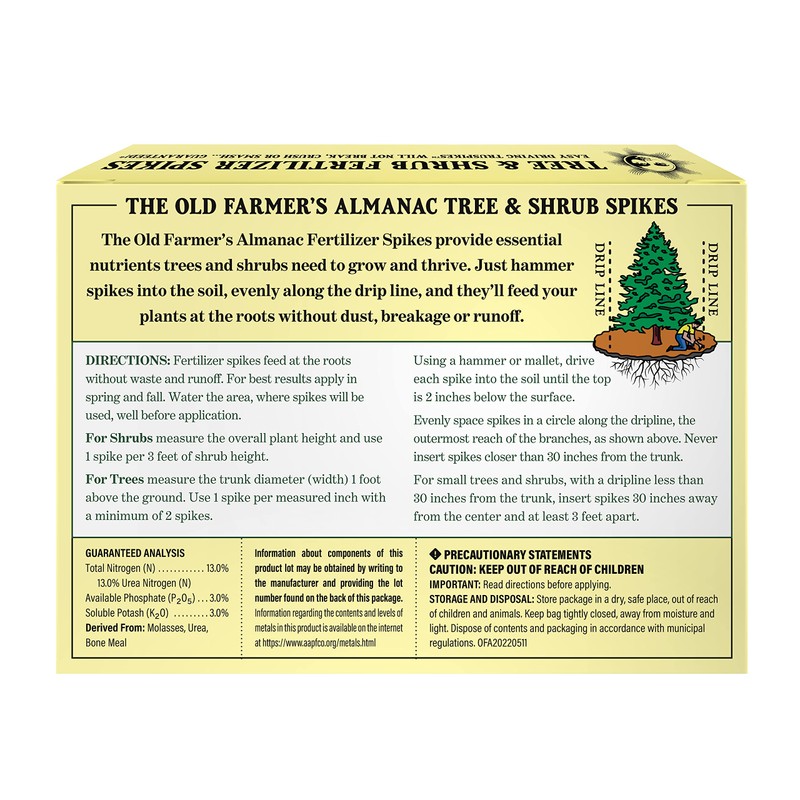 The Old Farmer's Almanac Tree & Shrub Fertilizer Spikes (Box