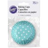 Wilton Teal Dots Baking Cases, Standard, pack of 75