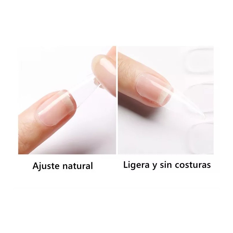 Dolores Caja 240 Uds Tip Uña Postiza Stiletto Natural Transparente