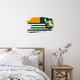 Football Theme Kashmir Bottles Home Decor Wall Sticker Murals National Country Flags Sailor Sailing Reusable Home Decals for Sofa Classroom Family Tumblers Vinyl 18in