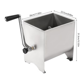 Commercial Meat Mixer Machine, 20LBS Manual Meat Mixer with Lid for Mixing Seasoning Spices