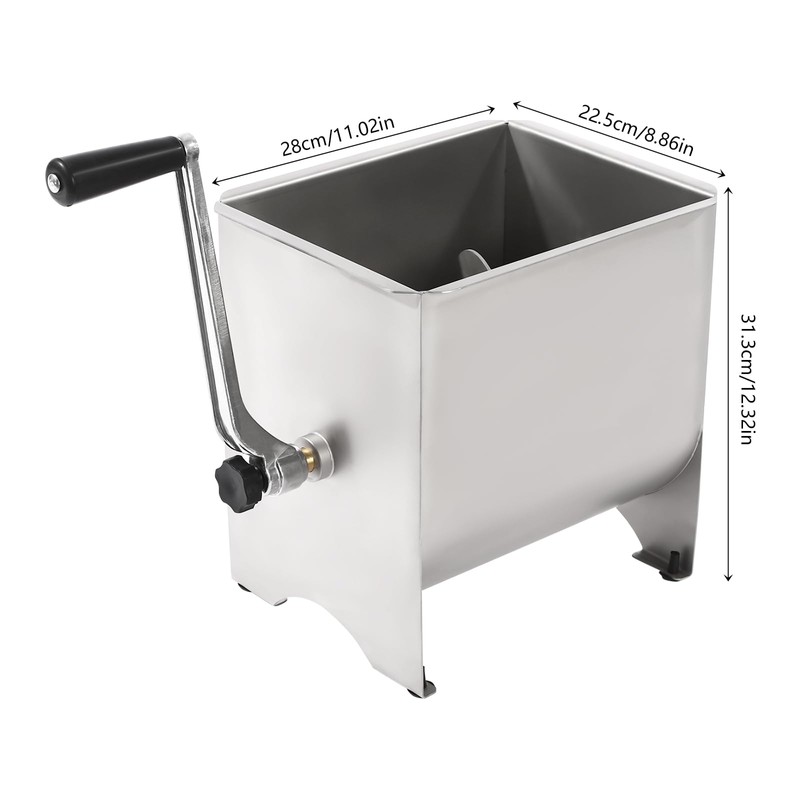 Commercial Meat Mixer Machine, 20LBS Manual Meat Mixer with Lid