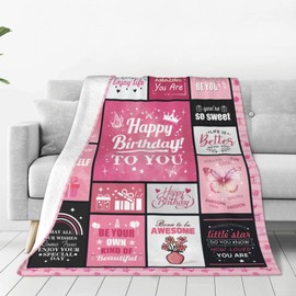 LekinGift Birthday Gifts for Women, Best Friend Friendship Birthday Gifts Presents for Women, Happy Birthday Gift Blanket 60"X50", Funny Clever Woman Birthday Gifts for Her, Bday Gift for Bestie BFF