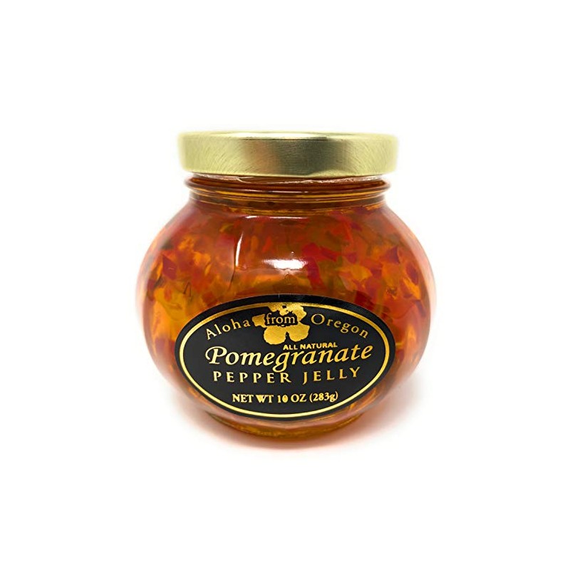 Aloha From Oregon Pepper Jelly Preserves, 10 Ounce Jar (Pomegranate,