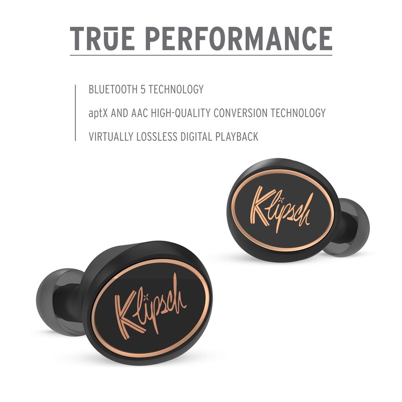 Klipsch T5 True Wireless Earphones, Silver, S,M,L