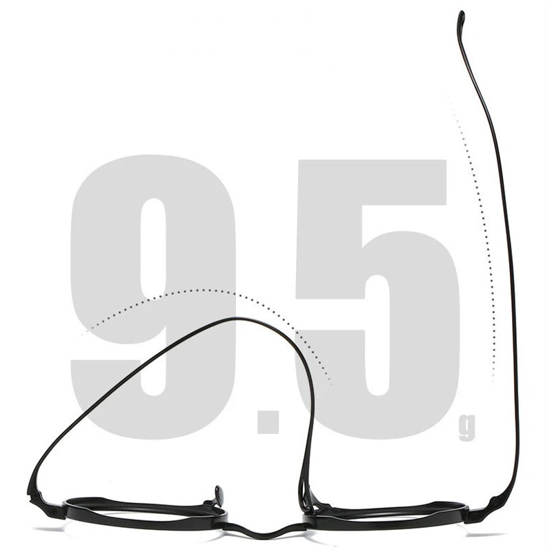 Coyee Titanium Round Eyeglass Frame Retro Glasses Ultralight Spectacles Black