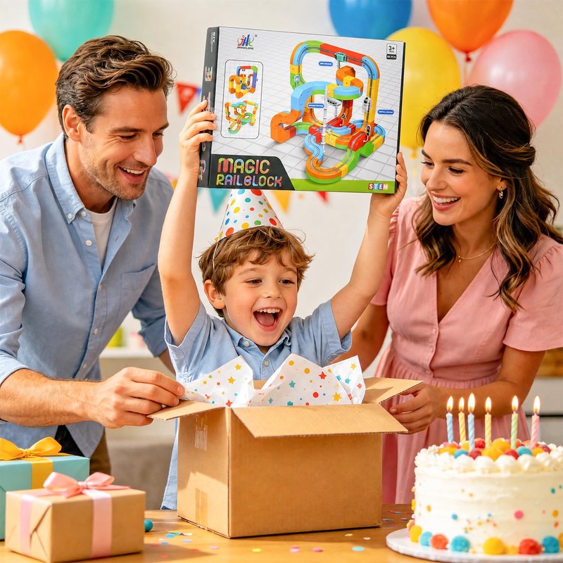 Electric Train Set for Kids, 32 Piece STEM Track Building