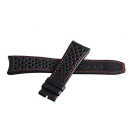 Raymond Weil Freelancer 22mm Black Leather Red Stitching Watch Band Strap TO9618 2.16